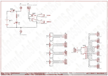 Guitar Effect Pedal Prototype Board Schematic