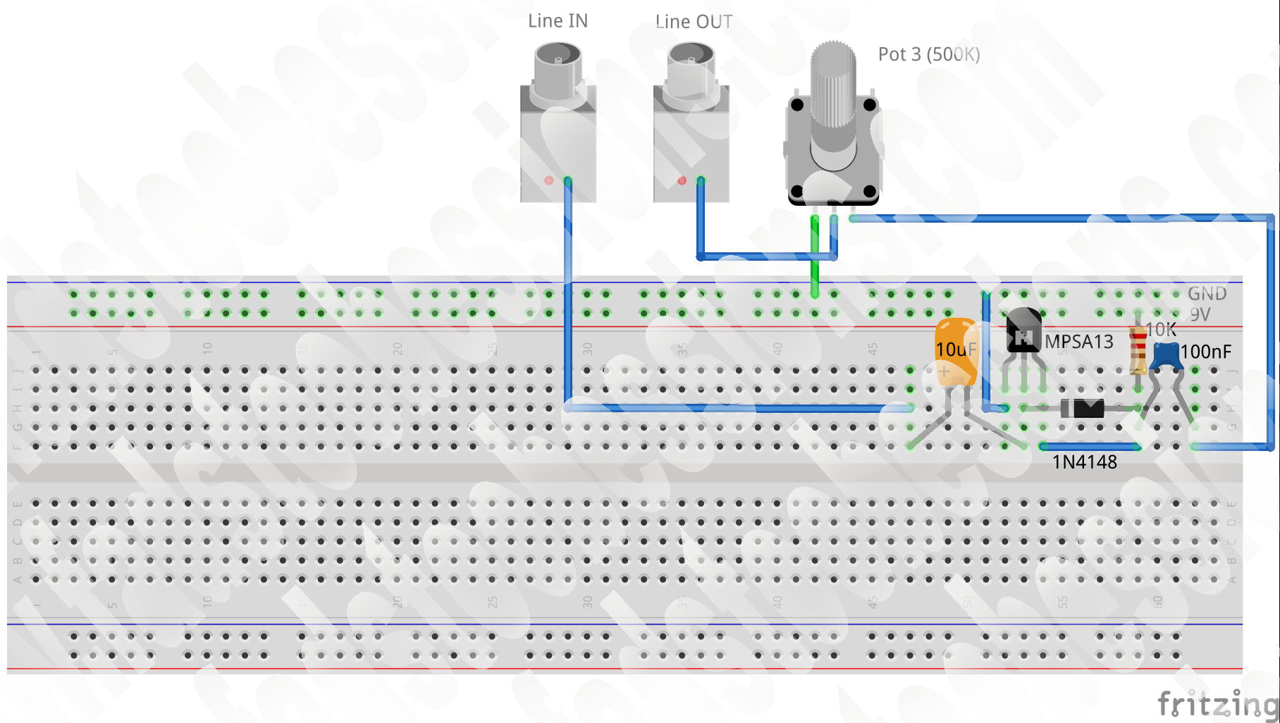 Bazz Fuzz Basic Breadboard