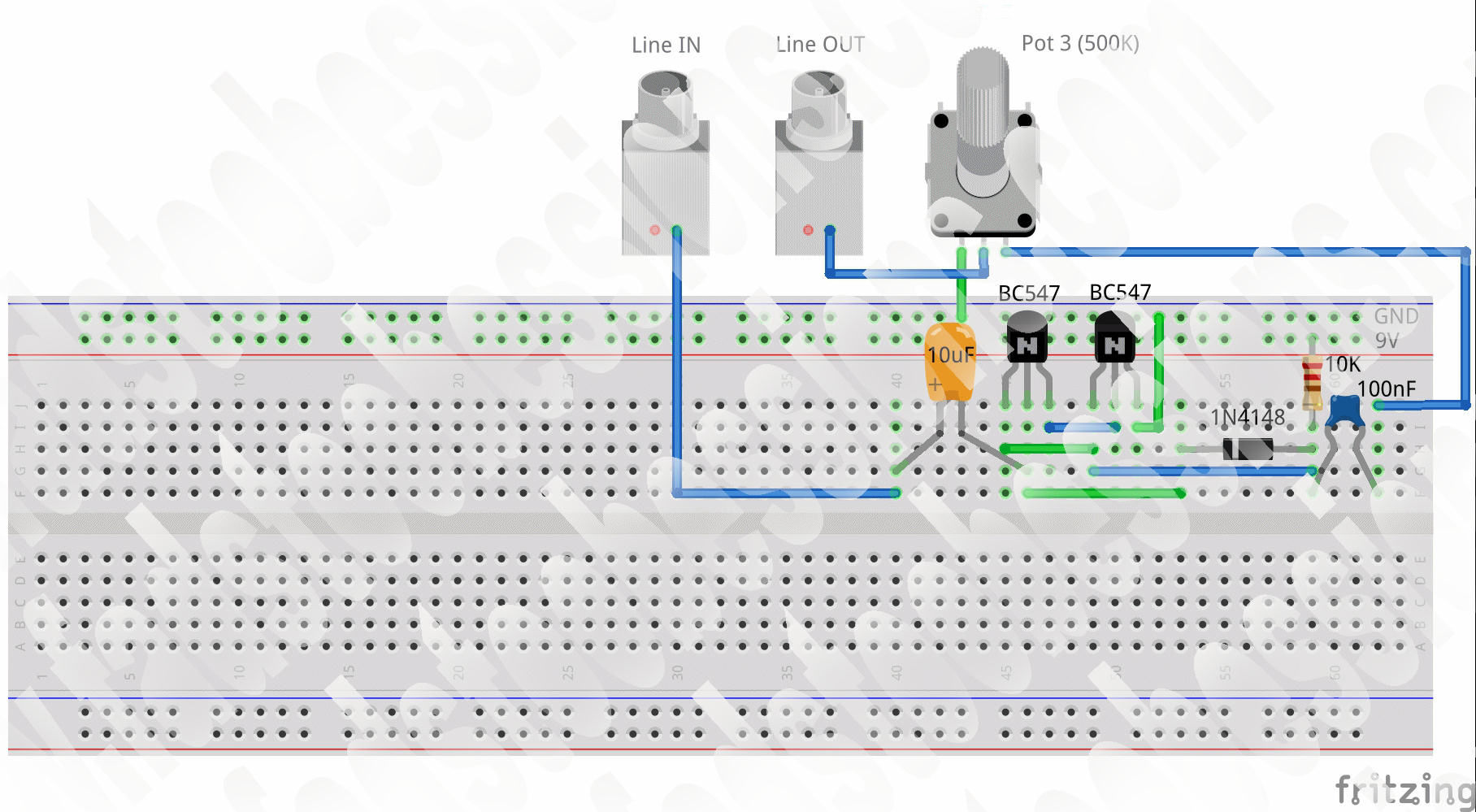Bazz Fuzz Darlington Breadboard