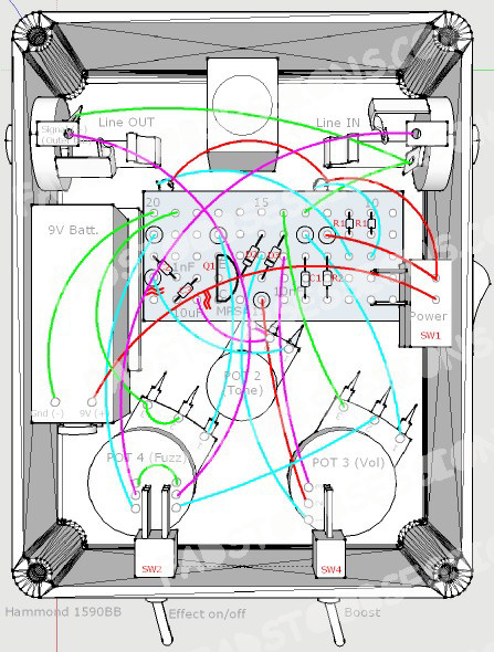 Bazz Fuzz Enclosure Wiring Scheme