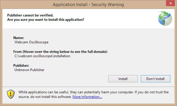 Install Dialog Window