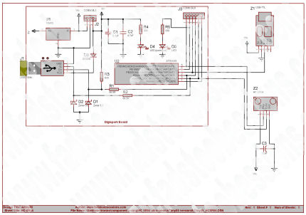 ATtiny85 HC-SC04 Schematic