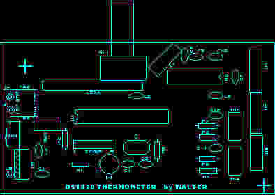 Digital Thermometer PCB - Silk
