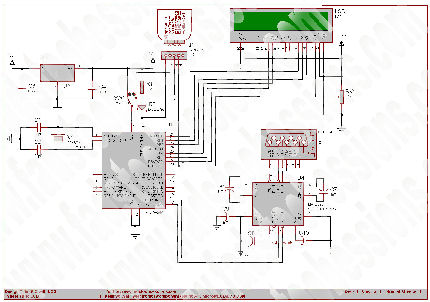 LCD interfaced to PIC with RS232 Schematic